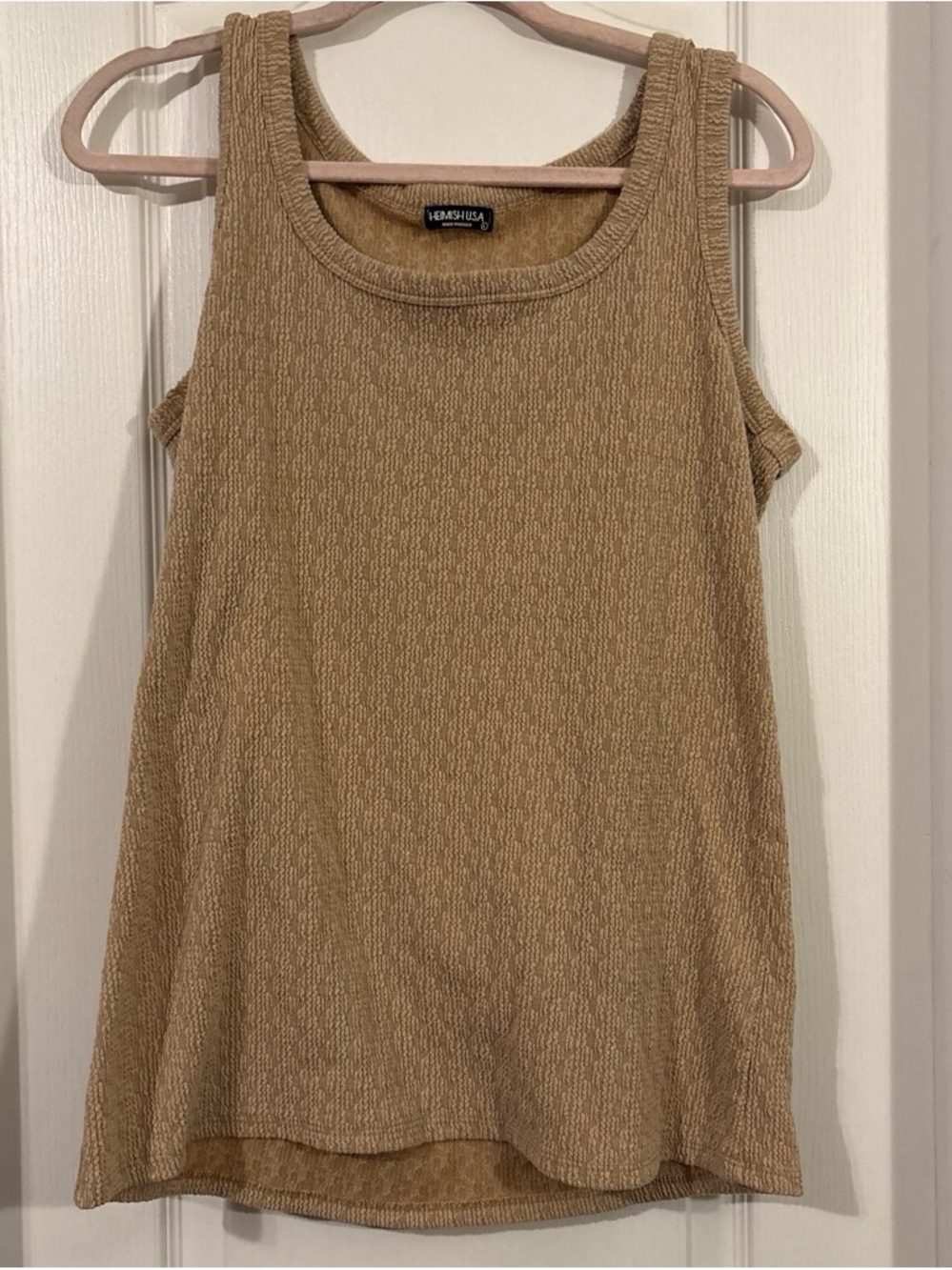 HEIMISH USA Beige Knit Tank Top
